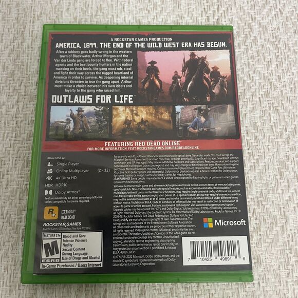 Red Dead Redemption 2 Video Game for Microsoft Xbox One - Picture 2 of 4
